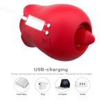 Crimson Rose Clitoral Stimulator Suction & Tongue Pleasure Toy