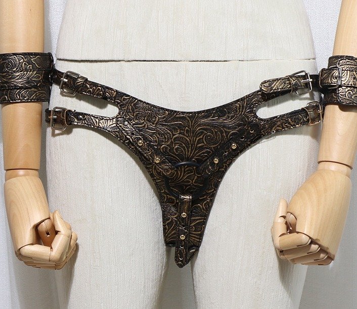 2025/09/275921.jpg Luxury Leather Bondage Harness with Arm & Hip Restraints - Image 1