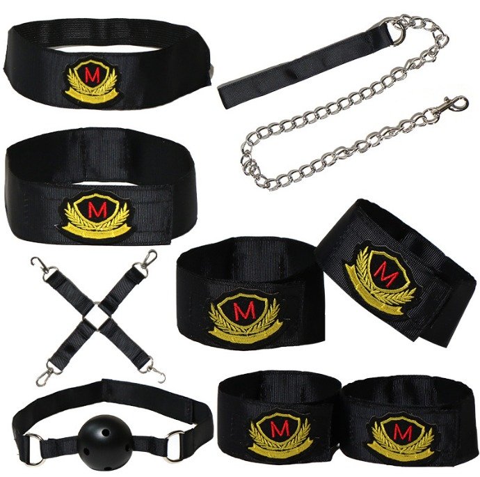 2025/09/293544.jpg Embroidered BDSM Bondage Kit – 6 Piece Set - Image 1