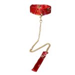 Luxury Floral BDSM Collar with Leash