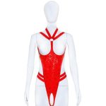 Geometric Cut-Out Bondage Bodysuit Lingerie