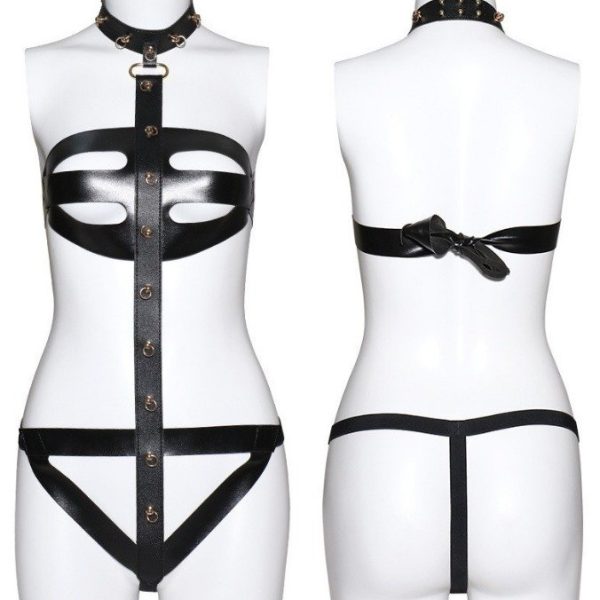 Strappy Leather Bondage Harness Lingerie