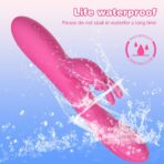 Thrusting Rabbit Vibrator - Waterproof, Quiet, G-Spot & Clit Stimulator with 10 Vibration & 10 Thrusting Modes - Dual Motors, Medical Grade Silicone - Rose Gold Accents - Image 6