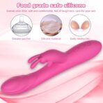 Thrusting Rabbit Vibrator - Waterproof, Quiet, G-Spot & Clit Stimulator with 10 Vibration & 10 Thrusting Modes - Dual Motors, Medical Grade Silicone - Rose Gold Accents - Image 7