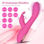 Thrusting Rabbit Vibrator - Waterproof, Quiet, G-Spot & Clit Stimulator with 10 Vibration & 10 Thrusting Modes - Dual Motors, Medical Grade Silicone - Rose Gold Accents - Image 5